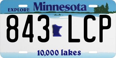 MN license plate 843LCP