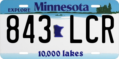 MN license plate 843LCR