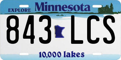MN license plate 843LCS