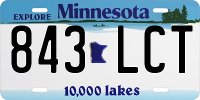 MN license plate 843LCT