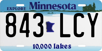 MN license plate 843LCY