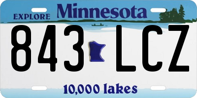 MN license plate 843LCZ