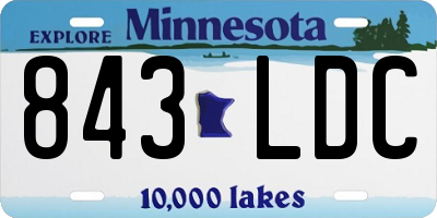 MN license plate 843LDC
