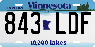 MN license plate 843LDF