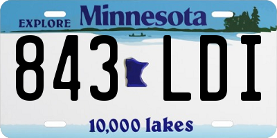 MN license plate 843LDI
