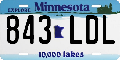 MN license plate 843LDL
