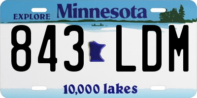 MN license plate 843LDM
