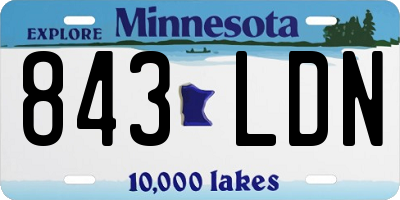 MN license plate 843LDN