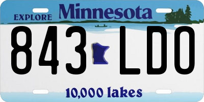 MN license plate 843LDO