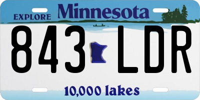 MN license plate 843LDR