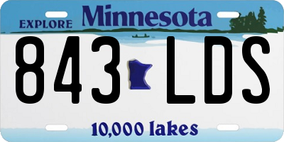 MN license plate 843LDS