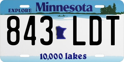 MN license plate 843LDT