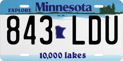 MN license plate 843LDU