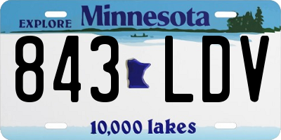 MN license plate 843LDV