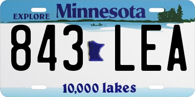 MN license plate 843LEA