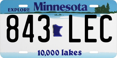 MN license plate 843LEC