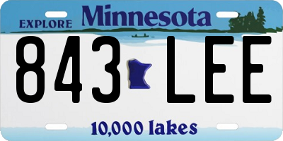 MN license plate 843LEE