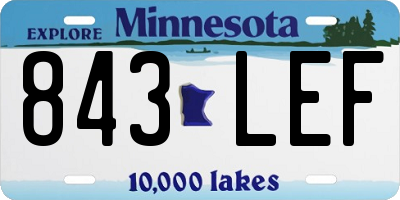 MN license plate 843LEF