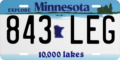 MN license plate 843LEG