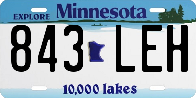 MN license plate 843LEH