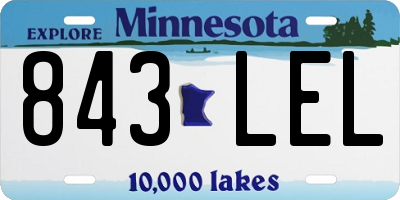 MN license plate 843LEL