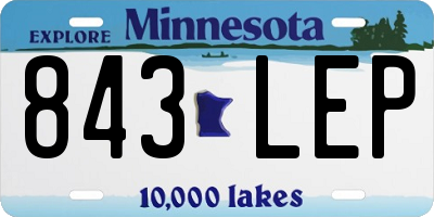 MN license plate 843LEP