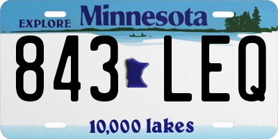 MN license plate 843LEQ