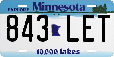 MN license plate 843LET