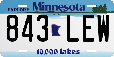 MN license plate 843LEW