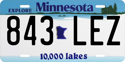 MN license plate 843LEZ