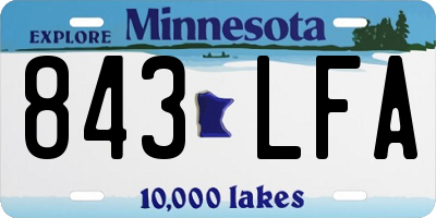 MN license plate 843LFA