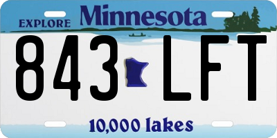 MN license plate 843LFT