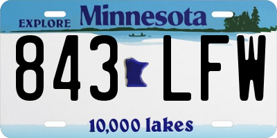 MN license plate 843LFW