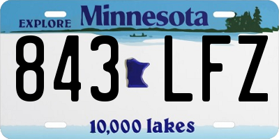 MN license plate 843LFZ