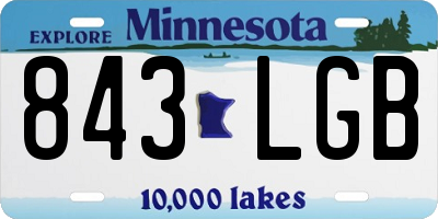 MN license plate 843LGB