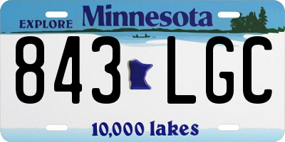 MN license plate 843LGC
