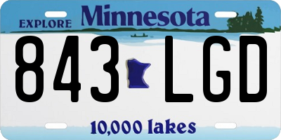 MN license plate 843LGD