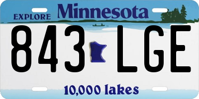 MN license plate 843LGE
