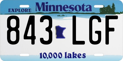 MN license plate 843LGF