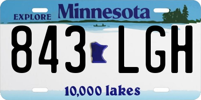 MN license plate 843LGH