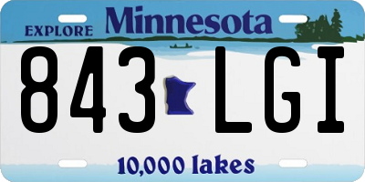 MN license plate 843LGI