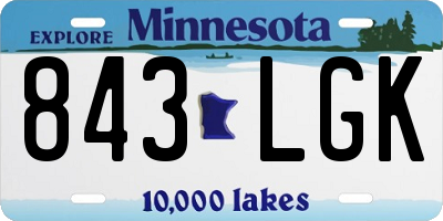 MN license plate 843LGK