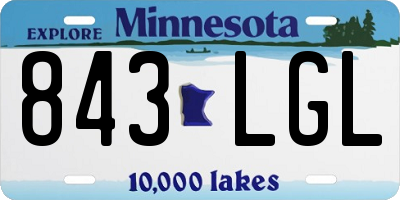 MN license plate 843LGL