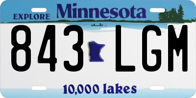 MN license plate 843LGM