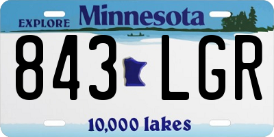 MN license plate 843LGR