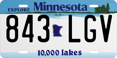 MN license plate 843LGV