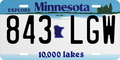 MN license plate 843LGW