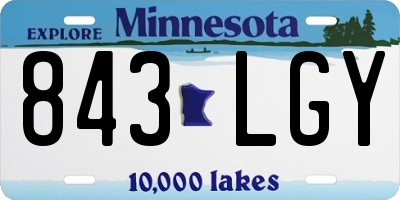 MN license plate 843LGY