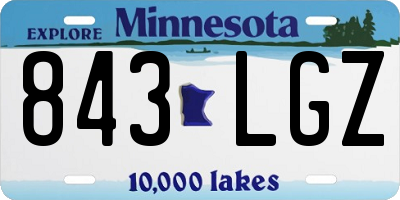 MN license plate 843LGZ