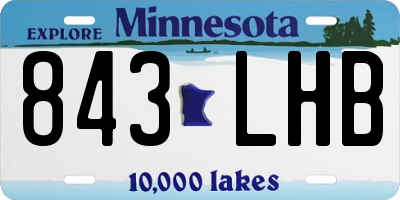 MN license plate 843LHB